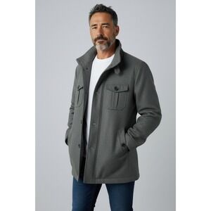 H&M Men's Gray Wool Blend Utility Jacket Field Coat Size US 40 EUR 50